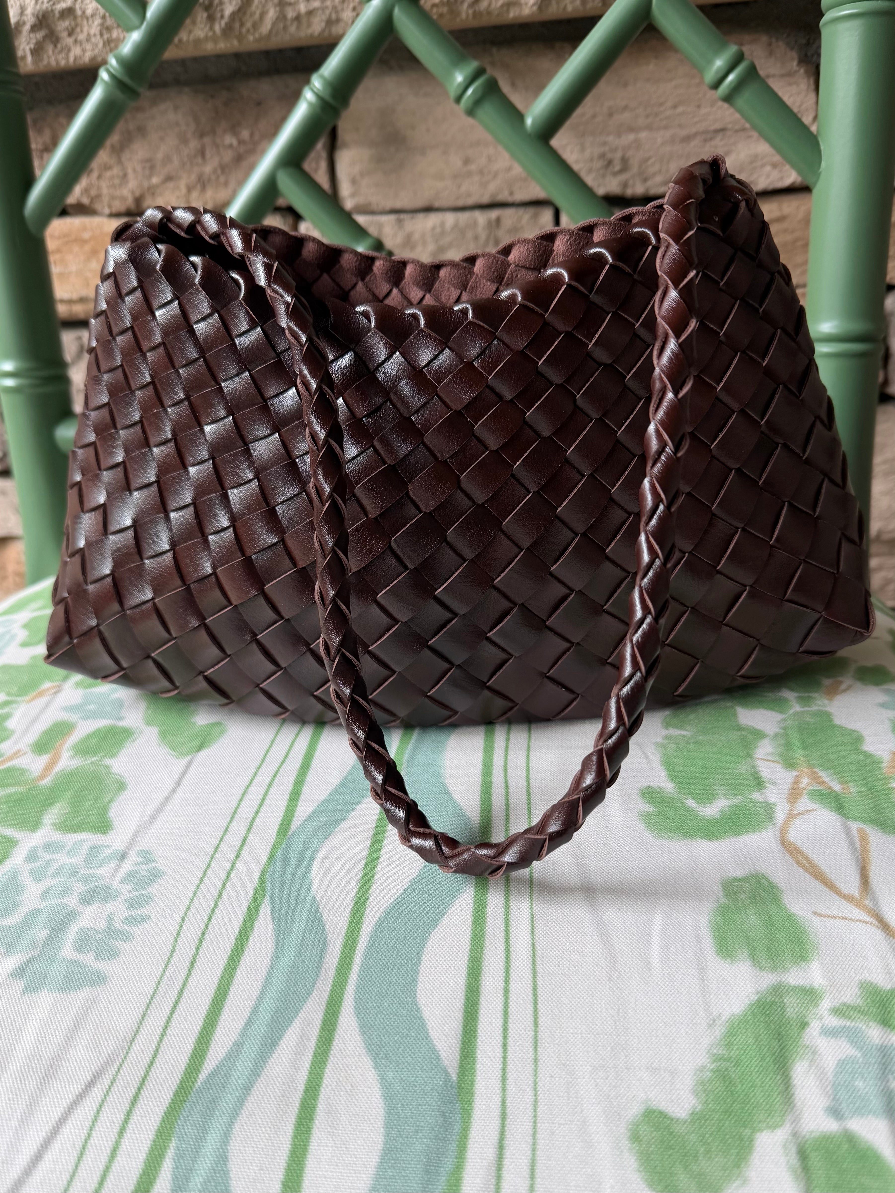 Iris Coffee Woven Tote