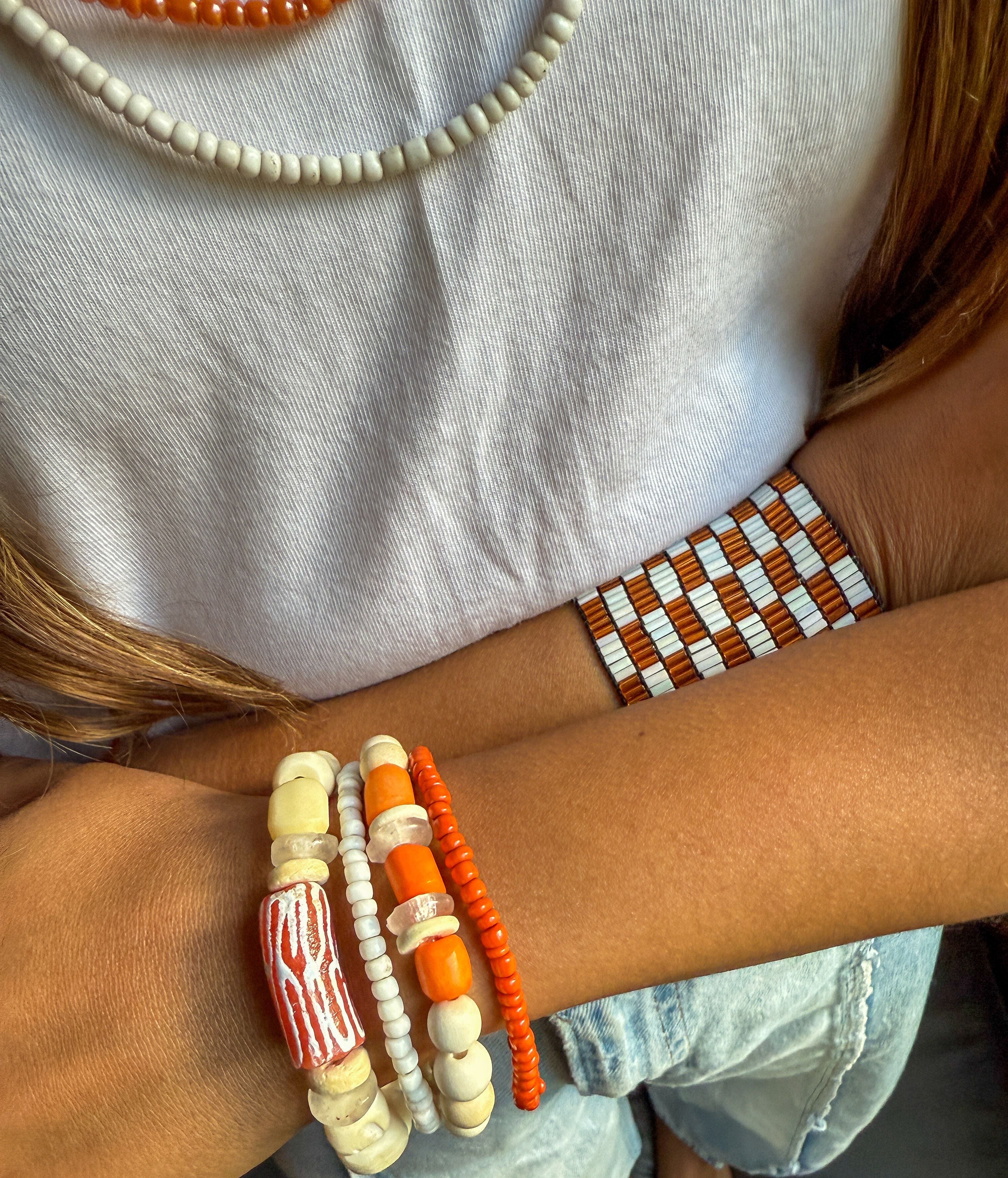 Tribal Stack Bracelet | Orange