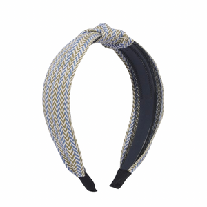 Blue Neutral Wave Topknot Headband