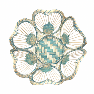 Seafoam Blue Flora Weave Basket