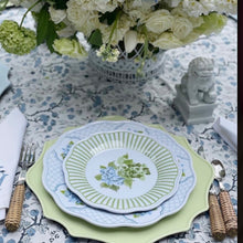 Load image into Gallery viewer, Scalloped Blue Hydrangea Dinner Melamine Plates (Set of 4)