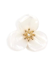 Load image into Gallery viewer, White Tortoise Lotus Flower Earrings (Last pair!)