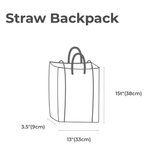 The Cinque Terra Straw Backpack (Dark Brown Straps)