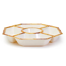 Load image into Gallery viewer, Bamboo Touch Chip and Dip bowl with Bamboo Rim - Melamine