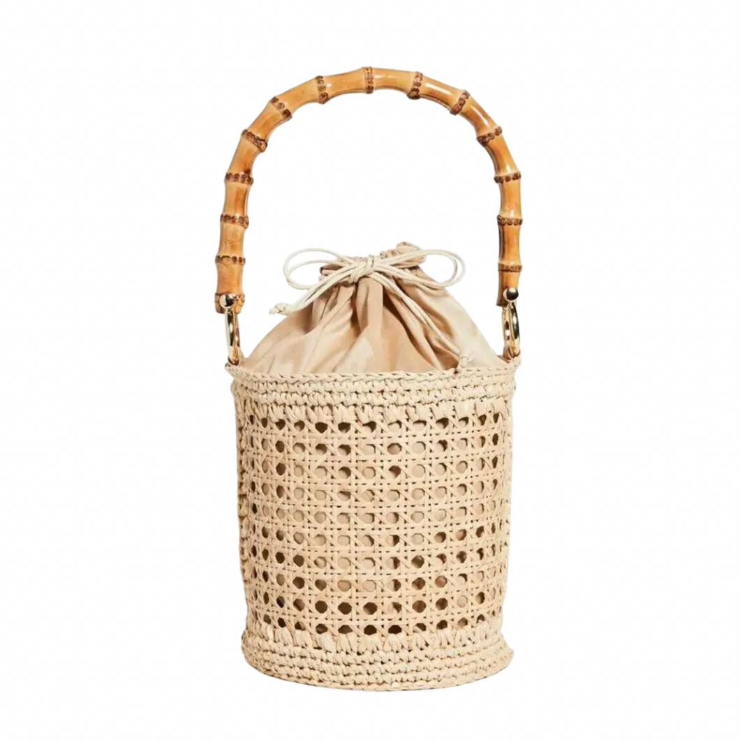Wicker sales bucket bag