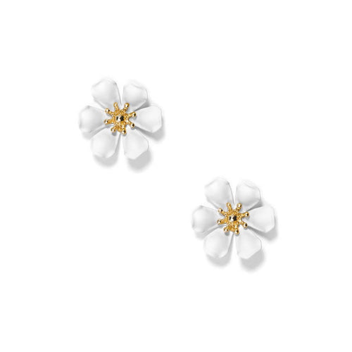 White Lily Stud Earrings