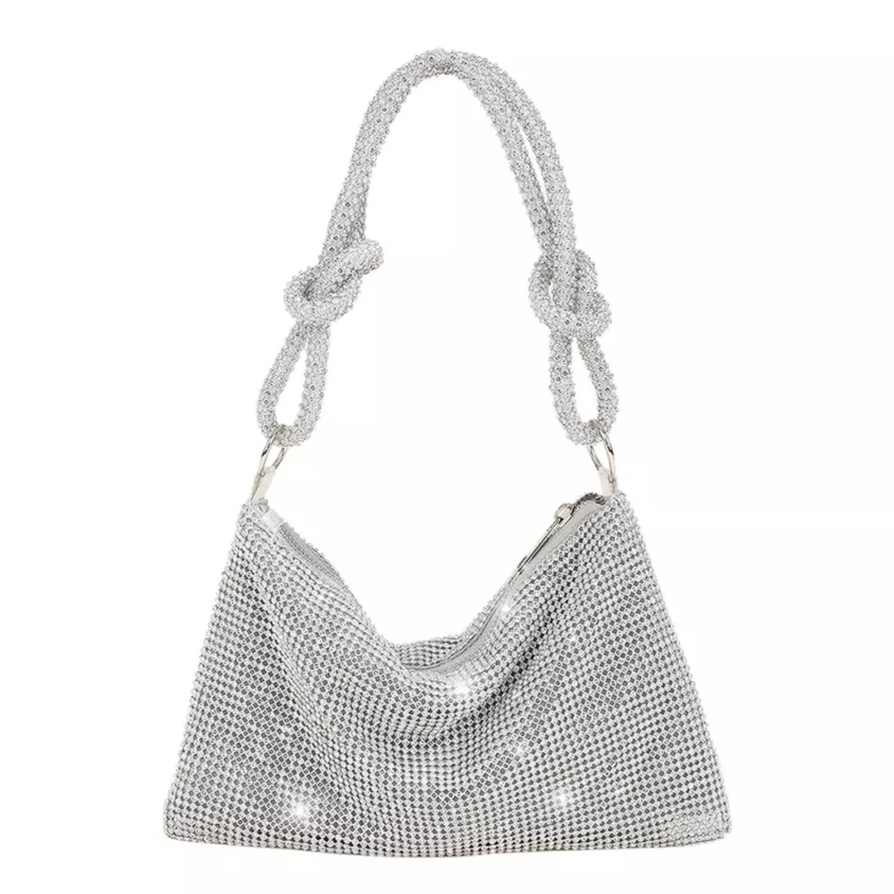 Knotted Rhinestone Evening Bag