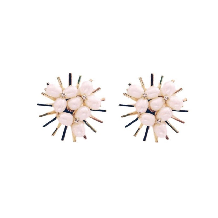 Pearl Sunburst Earrings
