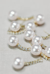 Swingy Pearl & Diamond Drop Earrings