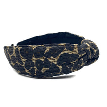 Load image into Gallery viewer, Leopard Raffia Topknot Headband