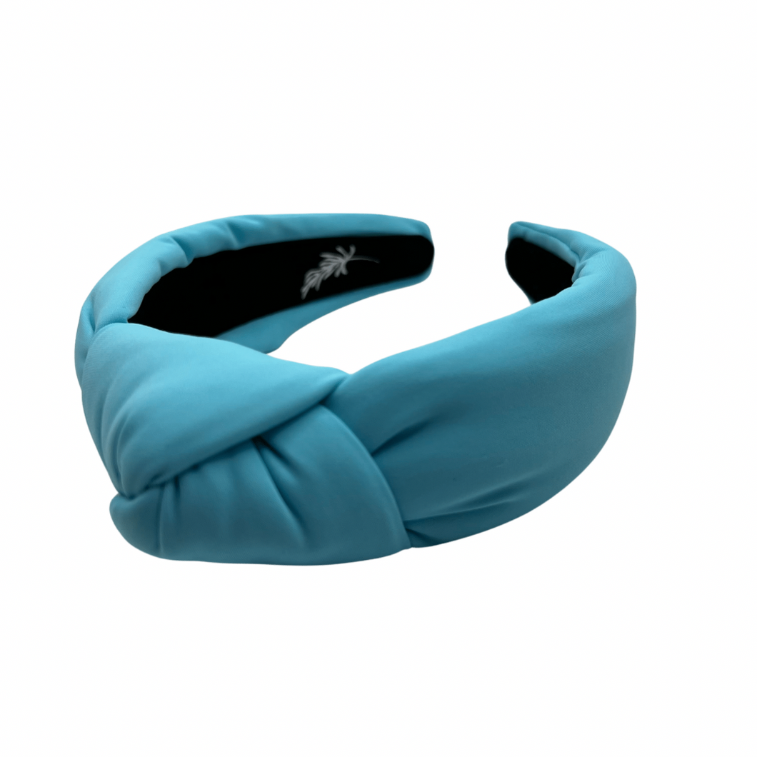 Aqua Neoprene Topknot Headband