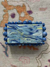 Load image into Gallery viewer, Blue Marbled Acrylic Bubble Clutch