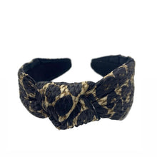 Load image into Gallery viewer, Leopard Raffia Topknot Headband