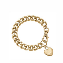 Load image into Gallery viewer, Margot Heart Chunky Curb Chain Bracelet