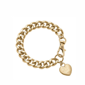 Margot Heart Chunky Curb Chain Bracelet