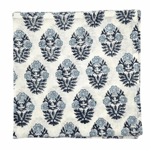 Load image into Gallery viewer, Essie Blue Block Print Cotton Napkins (Sold individually)