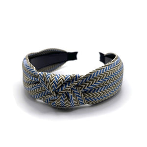 Blue Neutral Wave Topknot Headband