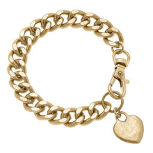 Load image into Gallery viewer, Margot Heart Chunky Curb Chain Bracelet