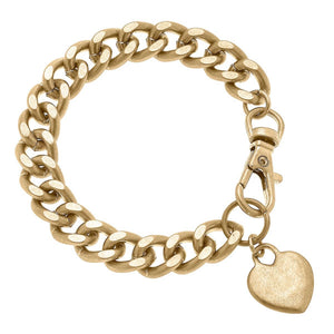 Margot Heart Chunky Curb Chain Bracelet