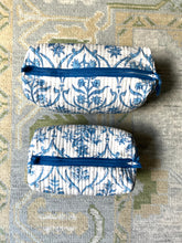 Load image into Gallery viewer, Block Print Cosmetic Bags - Vine Leaf (Set of 2)