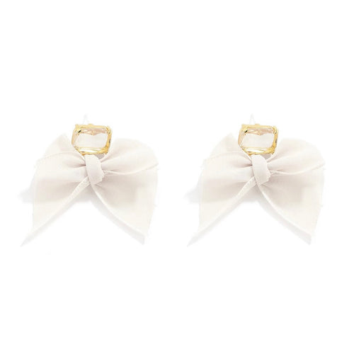 Crystal Ivory Bow Earrings