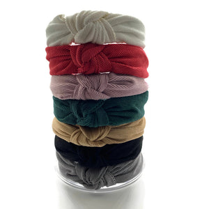 Traditional Corduroy Topknot Headbands (7 Color Options)