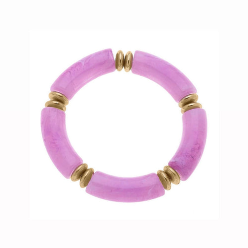 Lavender Disc Resin Stretch Bracelet