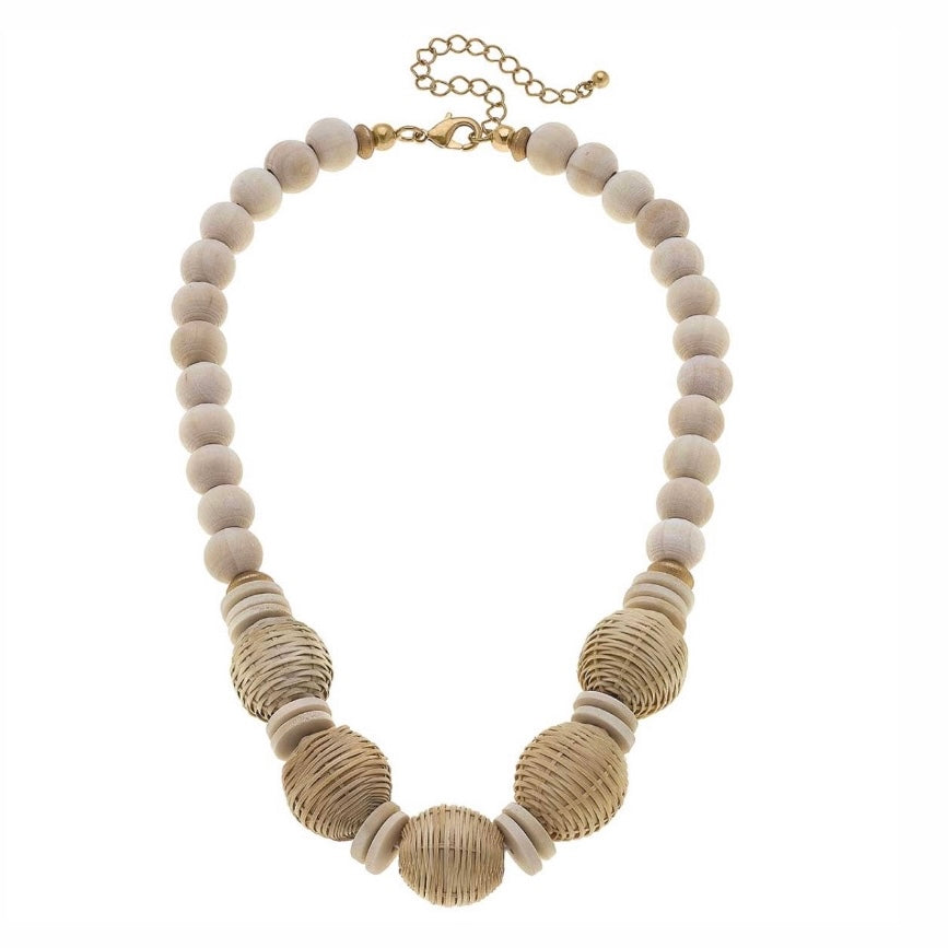 Natural Woven Beaded Necklace