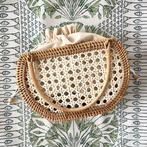 Woven Cane Rattan Basket Bag
