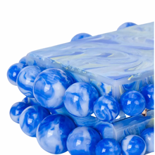 Load image into Gallery viewer, Blue Marbled Acrylic Bubble Clutch
