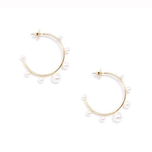 Decorative Pearl Hoop Earrings
