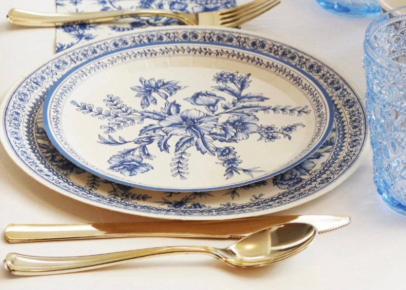 French Toile Paper 9" Party Plates (10 per Pack)