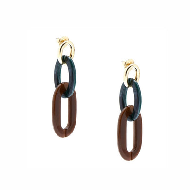 Marbled Resin Acrylic Links Drop Earrings