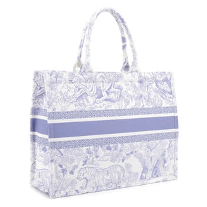 Light Blue Large Toile Tote (No personalization)