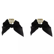 Load image into Gallery viewer, Crystal Black Bow Earrings