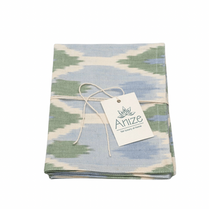 Diamond Ikat Dusty Green/Blue Tea Towel