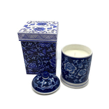 Load image into Gallery viewer, Chinoiserie Linen Candles (2 Color Options)