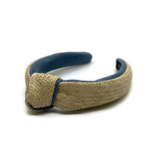 Load image into Gallery viewer, Raffia with Chambray Interior Topknot Headbands (2 Color Options)