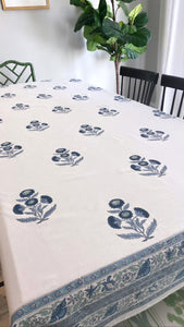 Boota Blue Tablecloth (8-10 Seater)