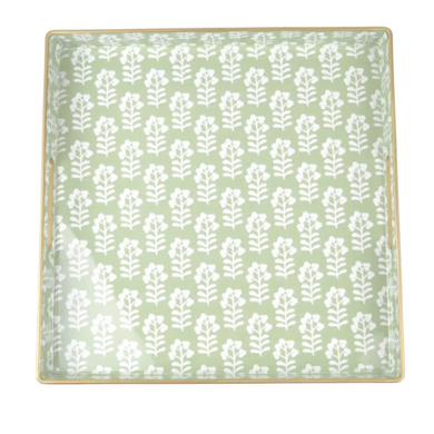 Sage Floral Square Tray
