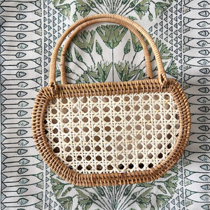 Woven Cane Rattan Basket Bag