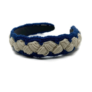 Blue & White Crochet Headband