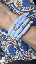 Load image into Gallery viewer, Light Blue &amp; Gold Disc Bracelets (Made to Order - Sold individually)