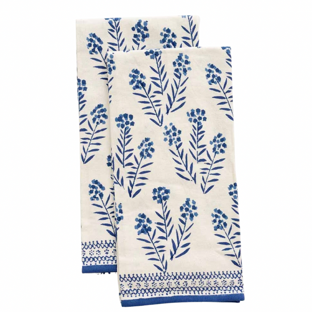 Phlox Blue Tea Towels (Set of 2)