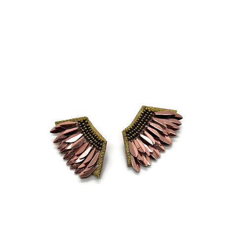 Metallic Blush Wing Earrings