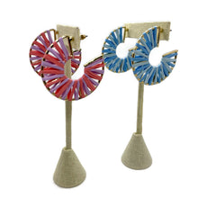 Load image into Gallery viewer, Raffia Hoop Earrings (2 Color Options)