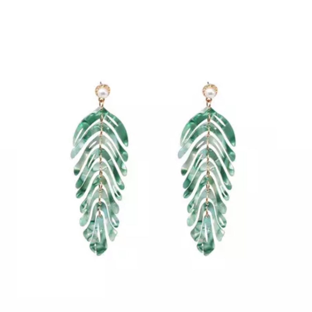 Palm Earrings (Mint)
