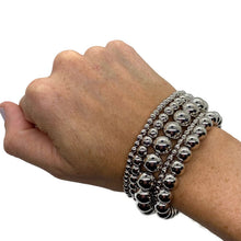 Load image into Gallery viewer, Silver Ball Bead Bracelets (Set of 5)