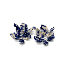 Load image into Gallery viewer, Blue Tortoise Flower Drop Earrings