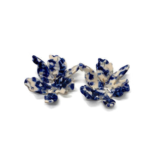 Blue Tortoise Flower Drop Earrings